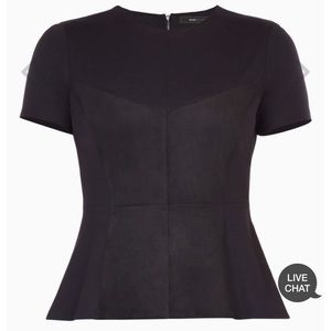 BCBG Maxazria Black Denna Faux Suede Top size XS
